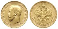 10 rubli 1902/AP, Petersburg, złoto 8.59 g, pięk