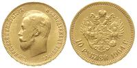 10 rubli 1904/AP, Petersburg, złoto 8.59 g, rzad