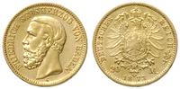 20 marek 1873, Karlsruhe, złoto 7.92 g, Jaeger 1
