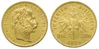 8 florenów = 20 forintów 1875, złoto 6.45 g
