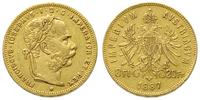8 florenów = 20 forintów 1887, złoto 6.43 g