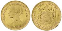 10 pesos 1954, złoto 20.32 g, piękne