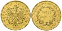 100 koron 1924, złoto 33.87 g, bardzo rzadkie, F