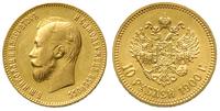 10 rubli 1900/FZ, Petersburg, złoto 8.59 g, pięk
