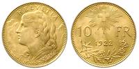10 franków 1922, złoto 3.23 g, bardzo ładne