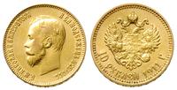 10 rubli 1911/EB, Petersburg, złoto 8.60 g, Kaza
