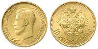10 rubli 1899/AG, Petersburg, złoto 8.61 g, pięk