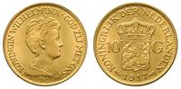 10 guldenów 1917, Utrecht, złoto 6.71 g, bardzo 