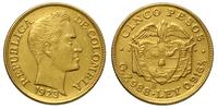 5 peso 1923, piękne, złoto 8.02 g