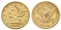 5 dolarów  1901/S, San Francisco, złoto 8,32 g