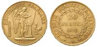 20 franków 1878/A, Paryż, złoto 6.43 g, Fr 592