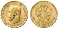 10 rubli 1904, Petersburg, złoto 8.60 g, pięknie