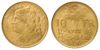 10 franków 1922 B, Berno, złoto 3.22 g, piękne, 