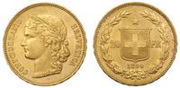 20 franków 1890/B, Berno, złoto 6.45 g, piękne