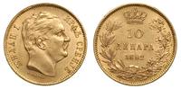10 dinarów 1882, złoto 3.22 g, bardzo ładne, Fr.
