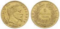 5 franków 1867 / BB, Strasbourg, złoto 1.60 g, F