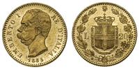 20 lirów 1885 R, Rzym, złoto 6.45 g
