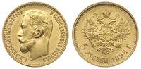 5 rubli 1898/АГ, Petersburg, złoto 4,30 g, Kazak