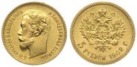 5 rubli 1902/АР, Petersburg, złoto 4,29 g, Kazak