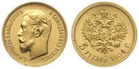 5 rubli 1904/АР, Petersburg, złoto 4,30 g, Kazak