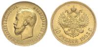 10 rubli 1903 AP, Petersburg, złoto 8.59 g, pięk