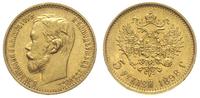5 rubli 1898 / АГ, Petersburg, złoto 4.29 g, pię