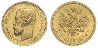 5 rubli 1902 / AP, Petersburg, złoto 4.30 g, pię