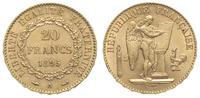 20 franków 1895 / A, Paryż, złoto 6.43 g, bardzo