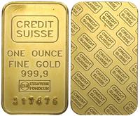 sztabka złota 1 uncja, złoto 31.10 g próby 9999