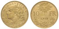 10 franków 1915, Berno, złoto 3.22 g, '900', Fr.