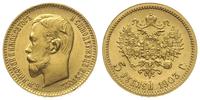 5 rubli 1903 / AP, Petersburg, złoto 4.30 g, wyś