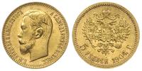 5 rubli 1904 / AP, Petersburg, złoto 4.29 g, wyś