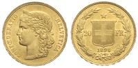 20 franków 1896/B, Berno, typ "Helvetia", złoto 