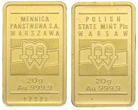 sztabka złota, Mennica Państwowa S.A., złoto '99