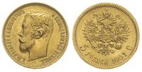 5 rubli 1901 / ФЗ, Petersburg, złoto 4.30 g, Kaz
