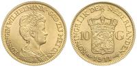 10 guldenów 1911, Utrecht, złoto 6.73 g, piękne,