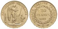 20 franków 1897/A, Paryż, złoto 6.44 g, piękne, 