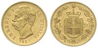 20 lirów 1882/R, Rzym, złoto 6.45 g, Fr. 20