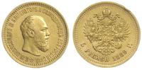 5 rubli 1889/АГ, Petersburg, złoto 6.43, uderzen