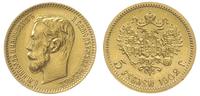 5 rubli 1902/АР, Petersburg, złoto 4.29 g , Kaza