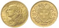 20 franków 1898/B, Berno, złoto 6.45 g, Fr 499