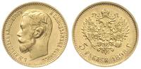 5 rubli 1898/АГ, Petersburg, złoto 4.30 g, Kazak