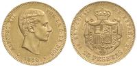 25 peset 1880/M, Madryt, złoto 8.04 g, Fr 342