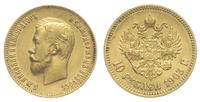 10 rubli 1903/АР, Petersburg, złoto 8.58 g, Kaza