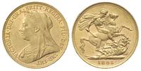 1 funt 1895/S, Sydney, złoto 7.99 g, Fr. 23, Spi