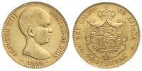 20 peset 1890/M, Madryt, złoto 6.44 g, Fr. 345