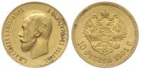 10 rubli 1901/ФЗ, Petersburg, złoto 8.60 g, Kaza