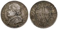 1 lir 1867 R, Rzym, XXII rok pontyfikatu, srebro