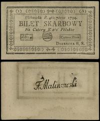 4 złote polskie 4.09.1794, seria 1-A, miejscowo 