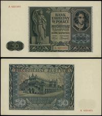 50 złotych 1.08.1941, seria A, numeracja 4201401